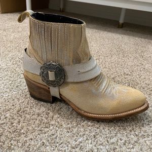 Matisse light gold cowgirl booties